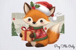 Woodland Christmas Watercolor Clipart PNG Product Image 1