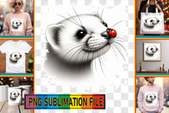 Joyful Tote Bag Designs PNG, Cute Animals Product Image 1