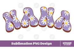 nana Png Retro Flowers Mother&#039;s Day Floral Mom Sublimation Product Image 1