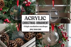 Acrylic Christmas Ornament Mockup , christmas ornament mocku Product Image 1