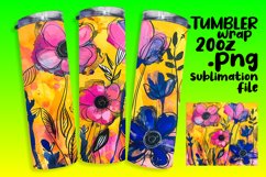 Colorful Flower Patterns for 20oz Tumbler Sublimation Product Image 1