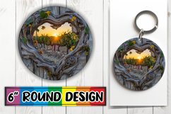 Summer Serenity Circle Design Sublimation 3D Heart Product Image 1