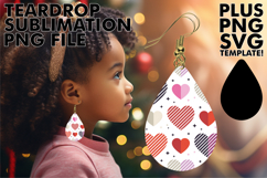 Elegant Teardrop Earrings PNG MAGIC, Valentine's Pattern Product Image 1