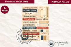 Vintage Patriotic fussy cut ephemera word strip sentiment Product Image 1