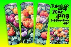 Creative Oil Painted Floral Tumbler Wrap Design Product Image 1