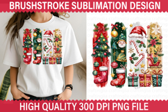 Christmas Brushstroke Sublimation Design - Brushstroke PNG Product Image 1