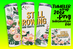 GREAT GIFT: 20oz Tumbler PNG , Flower Quote Product Image 1