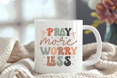 Christian Quote SVG - Faith Saying | Pray More Worry Less Product Image 4