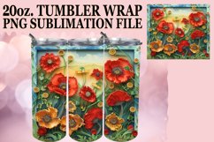 Spring Bloom 3D Flower Tumbler Wrap - Sublimation Product Image 1