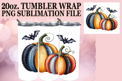 Sweet memories 20oz tumbler wrap, Pumpkin Watercolor Product Image 1