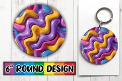 Playful 3D Inflated Puff Sublimation Circle Keychain Art Product Image 1