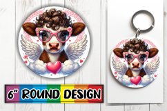 Whimsical Circle Keychain Sublimation, Valentines Product Image 1