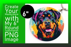 Stylish Abstract Dog Round Design Keychain Product Image 1