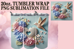 WHIMSICAL SUBLIMATION 20oz TUMBLER WRAP, 3D Heart Product Image 1