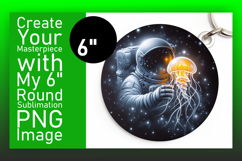 Sophisticated Round Design Keychain Art , Astronaut Product Image 1