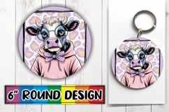 Joyful Coasters Circle Style, Cute Cow Product Image 1