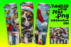 Holiday Peeking Dog Winter Tumbler Wrap Christmas 20oz Product Image 1