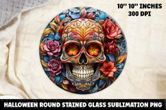 Halloween Stained Glass Sublimation PNG | Skull | Ghost Product Image 1