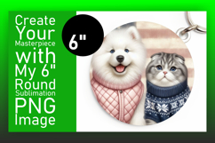 Trendy Round Design Sublimation Artwork , Dog and cat Product Image 1