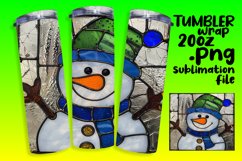 Snowman 3D Tumbler Wrap Winter Pattern Product Image 1