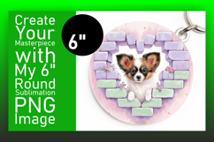 Chic Round Design Keychain Artwork , Cute Dog Product Image 1