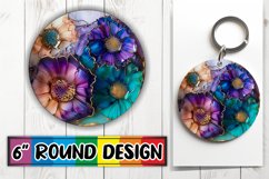 Sparkling 3D Bloom PNG Sublimation Pendants Product Image 1