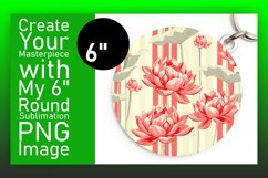Whimsical Floral Stripes: Sublimation Circle &amp; Keychain Product Image 1