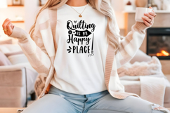 Funny Quilting Quote SVG For Quilters | Happy Place Product Image 4