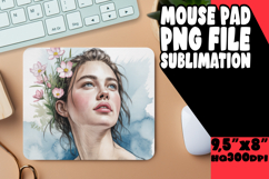 Whimsical Mouse Pad Design Sublimation, Beauty Woman Product Image 1