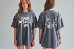 Granite Comfort Colors 1717 Front &amp; back T shirt Mockup Product Image 1
