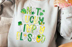 Not Lucky Simply Blessed png, Retro Coquette St Patrick's Product Image 2