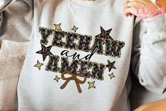 Yeehaw and Amen PNG, Trendy Leopard Western PNG, Rodeo Shirt Product Image 6