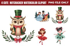 Cute Nutcracker Watercolor Clipart PNG Product Image 1