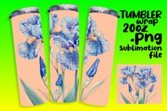 Watercolor Flower Tumbler Sublimation 20oz Wrap Design Product Image 1