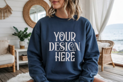 Navy Gildan 18000 Sweatshirt Model Mockups, Product Image 1