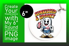 Vibrant Circle PNG for Sublimation , Funny Ghost Product Image 1