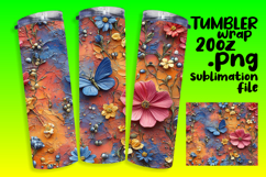 EXQUISITE 20oz Tumbler Design , 3D Flower Product Image 1