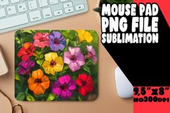 Sublimation Round Design with Colorful Oil Flowers PNG Product Image 1