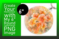 Sublimation Design Round Keychain Bright Floral Product Image 1