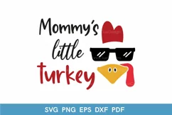 Mommy's Little Turkey for Boy SVG - Kids Thanksgiving SVG Product Image 2