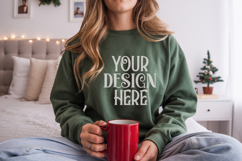 Forest Green Gildan 18500 Sweatshirt Mockup, Unisex mockups Product Image 1