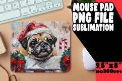 Holiday Peeking Dog Winter Mouse Pad Christmas Product Image 1