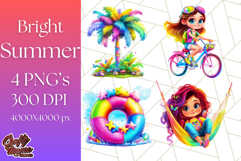 Bright Summer PNG Clipart, Printable Beach Graphics Product Image 1