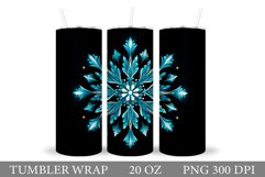 Snowflake Tumbler Sublimation. Snowflake Tumbler Wrap Design Product Image 1
