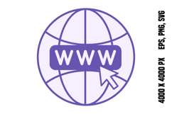 Colored Internet Icon Product Image 1
