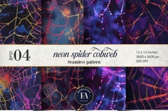 Neon Cobweb Digital Papers, Spooky texture Product Image 1