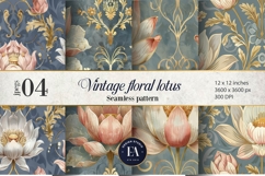 Vintage Mughal Lotus Pattern | Indian Lotus Floral Texture Product Image 1
