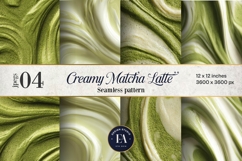 Matcha Latte Swirl Pattern, Creamy Matcha Abstract Paper Product Image 1