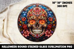 Halloween Stained Glass Sublimation PNG | Skull | Ghost Product Image 1