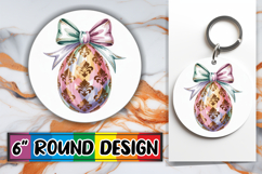 Whimsical Circle Keychain Sublimation PNG, Easter Egg Product Image 1